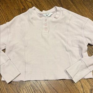 Athleta Light Pink Waffle Knit Top